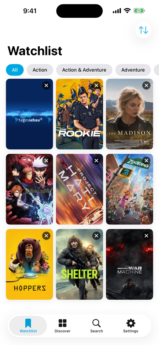 Track your watchlist